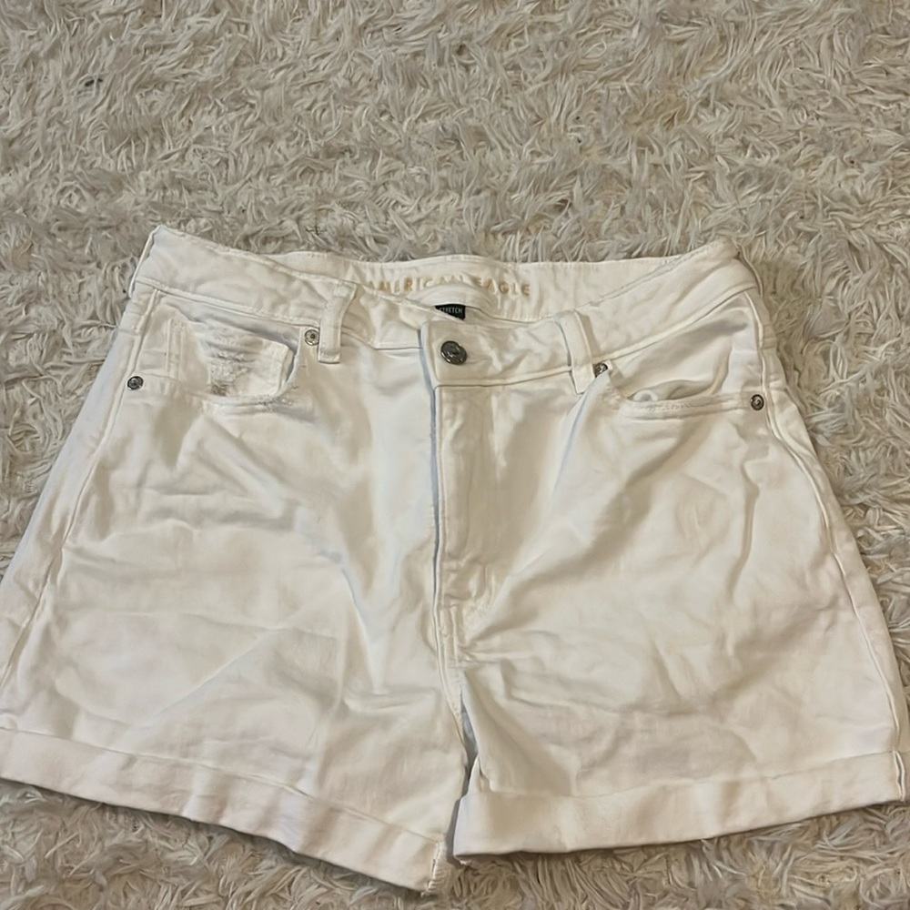 American Eagle White Jean Shorts